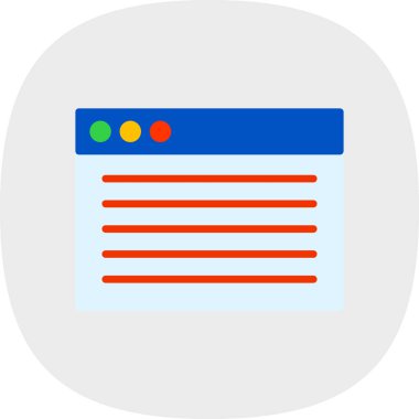 Tarayıcı. Web simgesi basit illüstrasyon