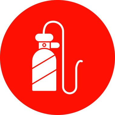 Oksijen tankı doğrusal simgesi basit tasarım illüstrasyonu
