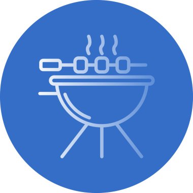 Barbekü. Web simgesi basit illüstrasyon