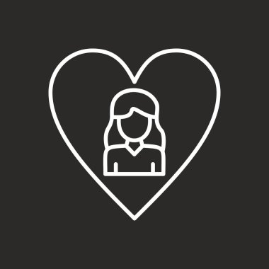 Gri arka planda izole edilmiş modaya uygun düz tarzda bir kadın ikonu. Web logonuz için insan simgesi. vektör illüstrasyonu