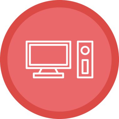 pc bilgisayar simgesinin vektör illüstrasyonu 