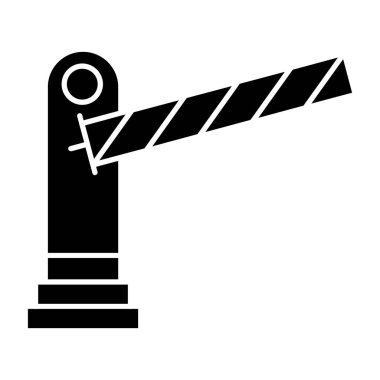 Park bariyer simgesi, düz stil 