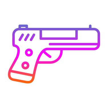 silah vektörü düz renk simgesi