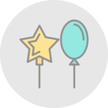 Balonlar. Web simgesi basit illüstrasyon  