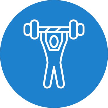 Adam dambıl simgesini çember şeklinde kaldırıyor