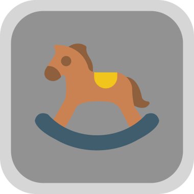 Sallanan at oyuncağı simgesi, vektör illüstrasyonu