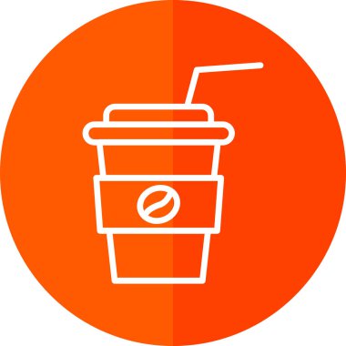 Saman içen kağıt kahve fincanı. Kafe logosu. Vektör.