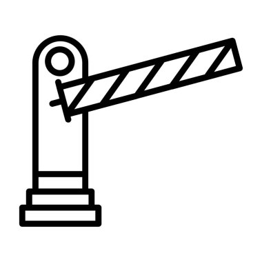 Park bariyer simgesi, düz stil 