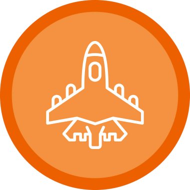 Savaşçı jet simgesi, vektör çizimi basit tasarım