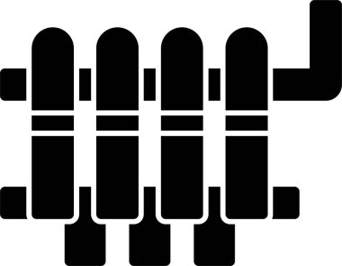 radyatör ağ simgesi, vektör illüstrasyonu