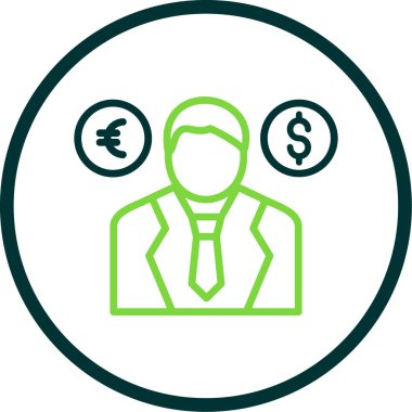 İş adamı simgesi, vektör illüstrasyonu