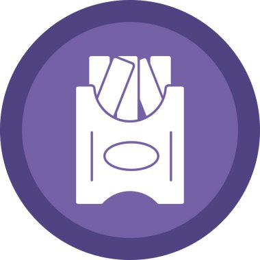 Patates kızartması simgesi, vektör illüstrasyonu, beyaz üzerine izole edilmiş basit tasarım 