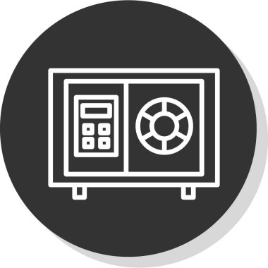 Güvenli kutu simgesi, vektör illüstrasyonu basit tasarım