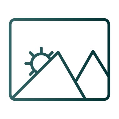 beyaz arkaplanda dağ simgesi vektörü