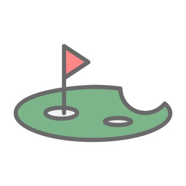 golf ikonu vektör illüstrasyonu.