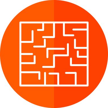 Labirent düz simgesi, vektör illüstrasyonu