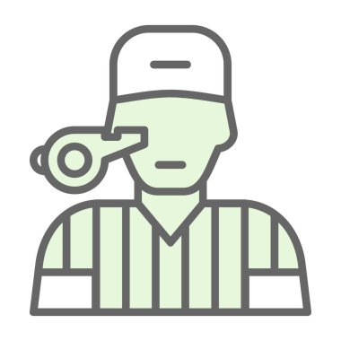 futbol hakemi simgesi düz stil 