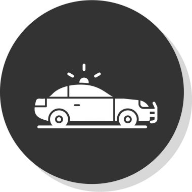 Polis arabası simgesi, vektör illüstrasyonu