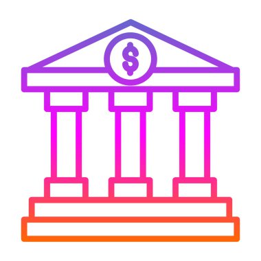 Banka bina simgesini, basit vektör çizim 
