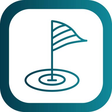 Golf bayrağı simgesinin vektör illüstrasyonu 