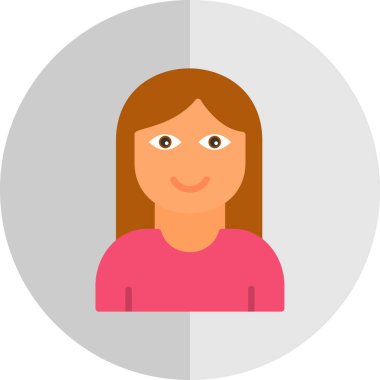 kız düz simgesi, vektör illüstrasyonu