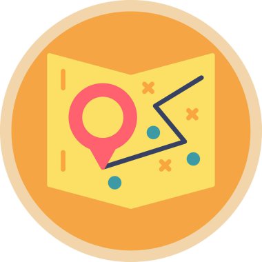 Harita. Web simgesi basit illüstrasyon