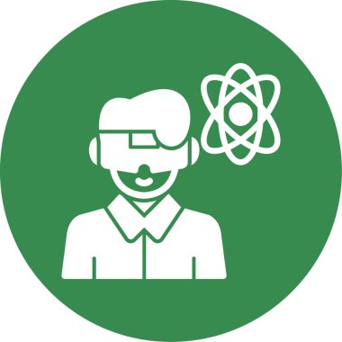 Dünya ikonuna sahip bilim adamı, vektör illüstrasyonu