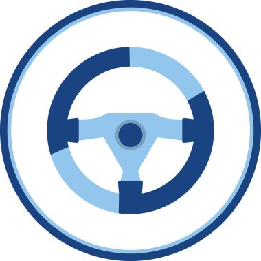 araba direksiyonunun düz simgesi, vektör resimli 