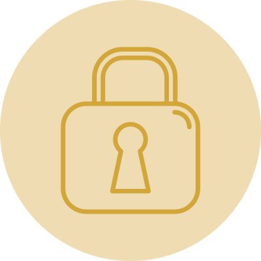 Asma kilit. Web simgesi basit illüstrasyon 