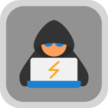 Dizüstü bilgisayarı olan hacker, vektör illüstrasyonu