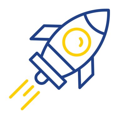 Roket gemi simgesi, vektör çizimi basit tasarım