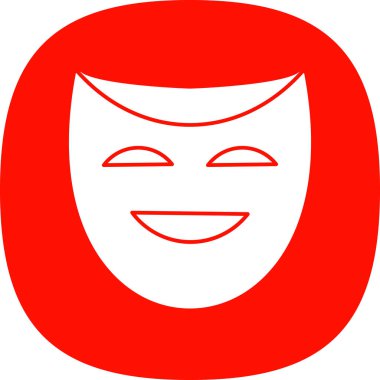 Tiyatro maskesi. Web simgesi basit illüstrasyon  
