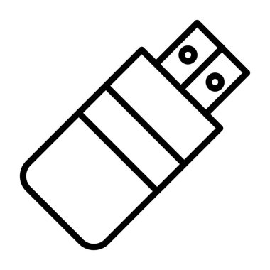 Usb satır simgesi. Tasarım için web şarkısı.