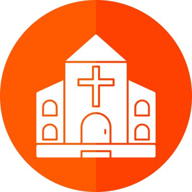 Kilise simgesi, vektör illüstrasyonu basit tasarım