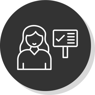 Kadın. Web simgesi basit illüstrasyon