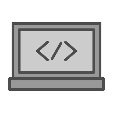 Kod işareti. Kodlama simgesi. vektör illüstrasyonu