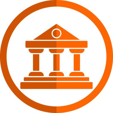 Banka binası. Web simgesi basit illüstrasyon