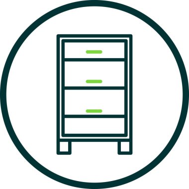 Çekmeceler, mobilya simgesi, basit illüstrasyon 