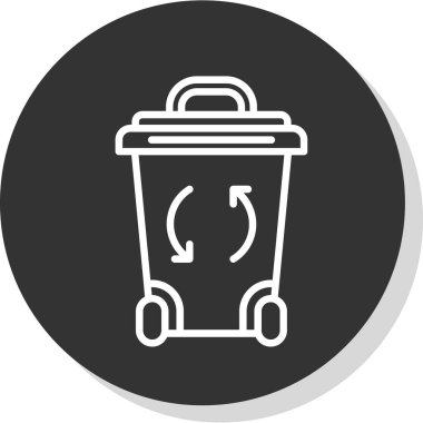 Çöp Kutusu simgesi, vektör illüstrasyonu basit tasarım