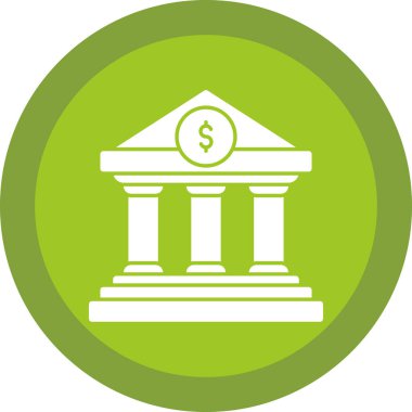 Banka binası vektör simgesi. biçim düz semboldür 