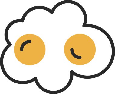 Yağda yumurta ikonu, vektör illüstrasyon