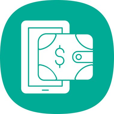 dijital cüzdan simgesi, vektör illüstrasyonu basit tasarım