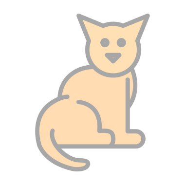 Kedi. Web simgesi vektör illüstrasyonu