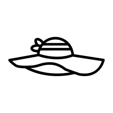 güneş şapkası simgesi, vektör illüstrasyonu