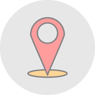 konum pin simgesi, vektör illüstrasyonu basit tasarım