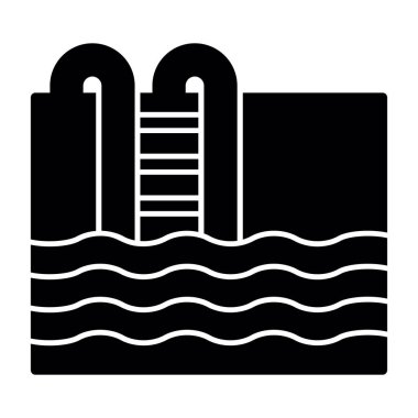 Havuzu web simgesi, vektör çizim 