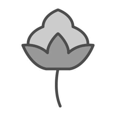 Pamuk çiçek simgesinin vektör illüstrasyonu 