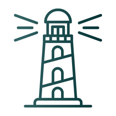 deniz feneri web simgesi, vektör illüstrasyonu 