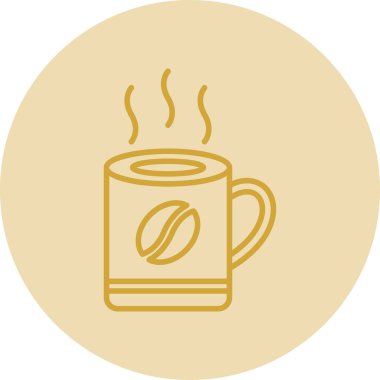 Kahve kupası ikonu. İnce çizgi tasarımı. vektör illüstrasyonu. 