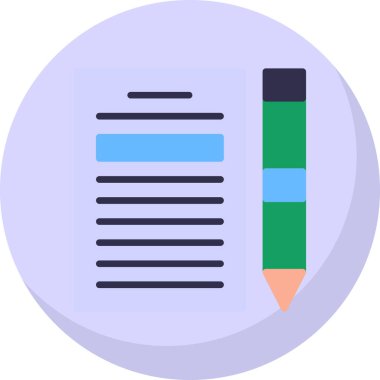 Kağıt ve kalem. Web simgesi basit illüstrasyon